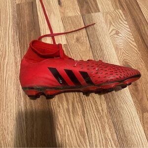 adidas Kids Red and Black Soccer Cleats